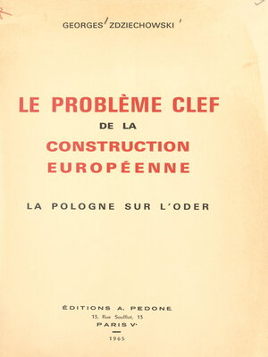 cover image of Le problème clef de la construction européenne